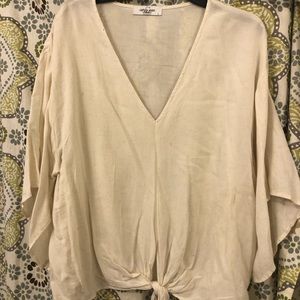 CJLA linen cream top